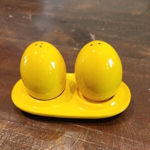 Yellow Art Deco Ceramic Salt and Pepper Shakers